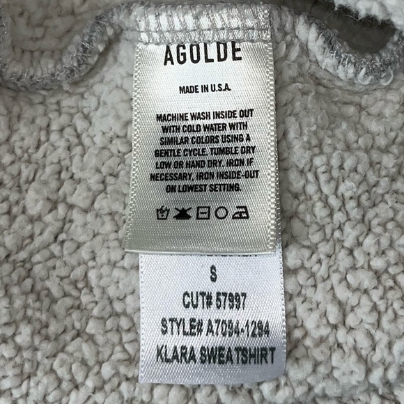 AGOLDE x REVOLVE | Klara Extended V-Neck Sweatshirt in Grey Heather | Size Small - Picture 8 of 9